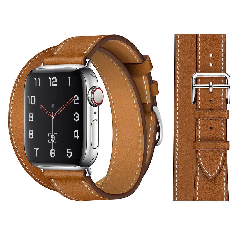 Genuine Leather Bracelet Strap For Apple Watch Band 45mm 49mm 41mm 44mm 42mm 40mm band iWatch Ultra/2 10 42/46mm 9 8 7 6 5 4 SE